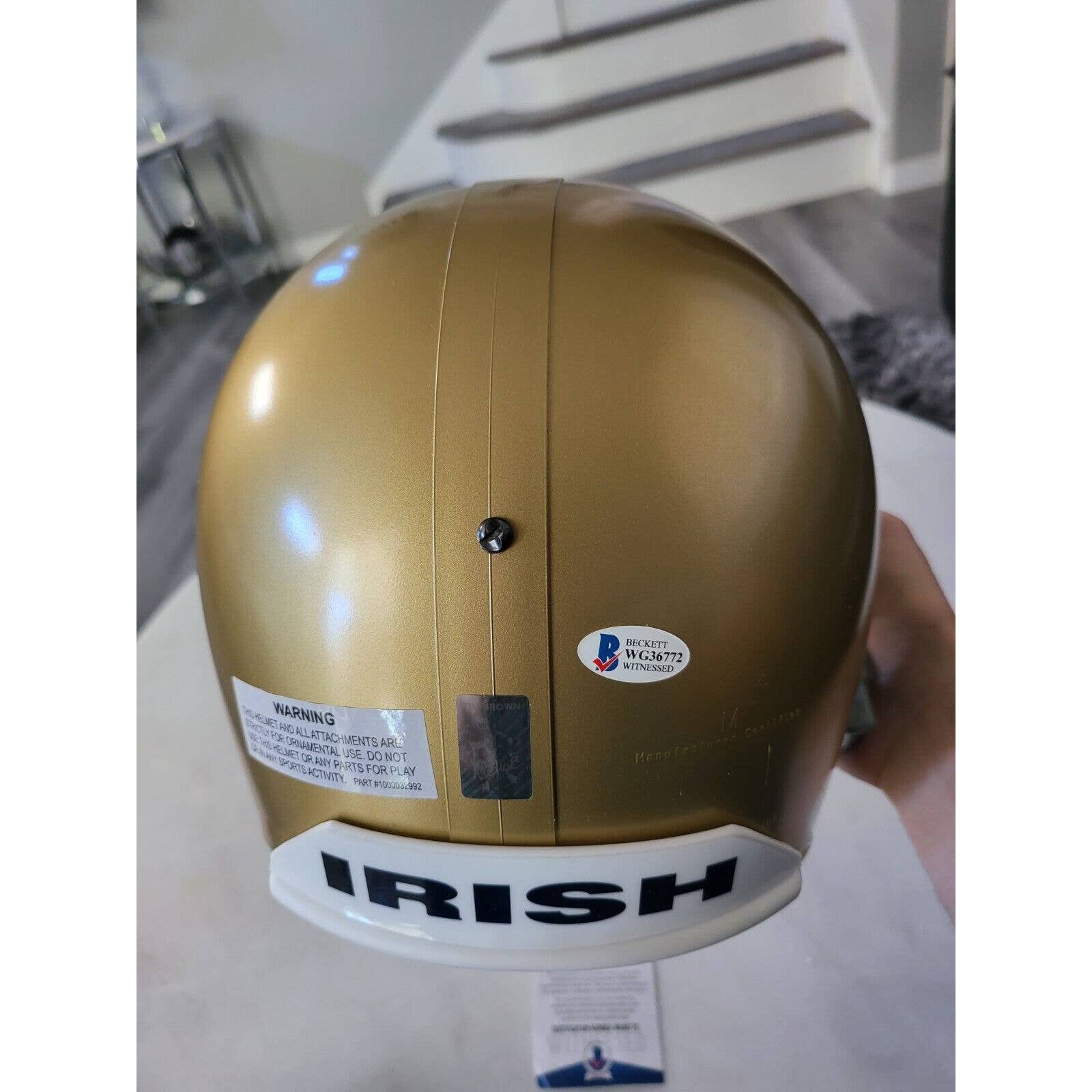 Tim Brown Autographed/Signed Full Size Helmet Beckett Notre Dame Fighting Irish - TreasuresEvolved