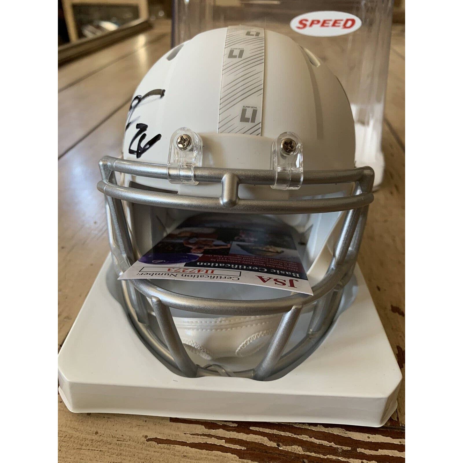 Devonta Freeman Autographed/Signed Mini Helmet COA Atlanta Falcons Devonte B - TreasuresEvolved