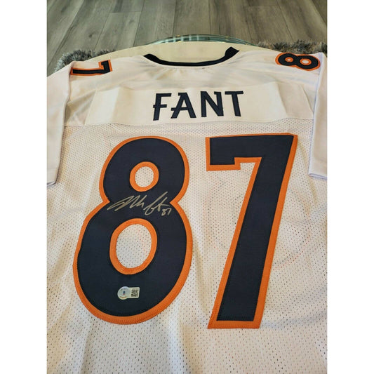 Noah Fant Autographed/Signed Jersey Beckett Sticker Denver Broncos - TreasuresEvolved