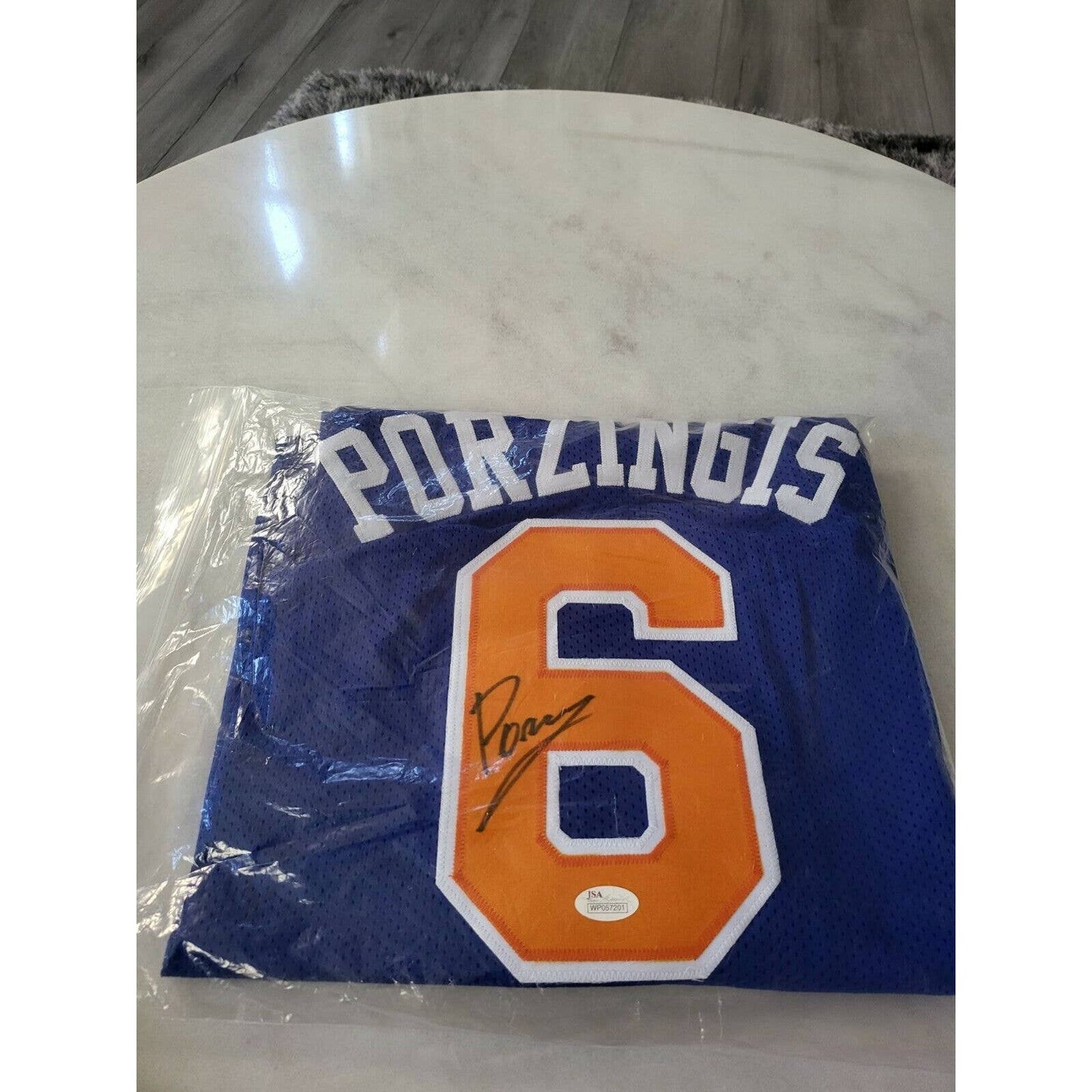 Kristaps Porzingis Autographed/Signed Jersey JSA COA New York Knicks NY - TreasuresEvolved