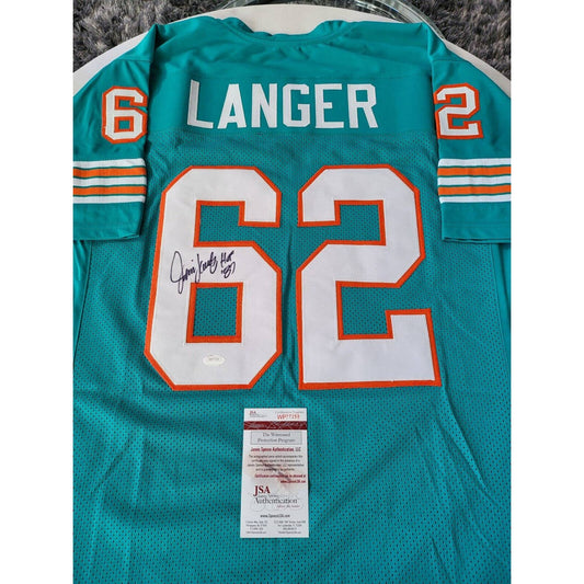 Jim Langer Autographed/Signed Jersey JSA COA Miami Dolphins - TreasuresEvolved