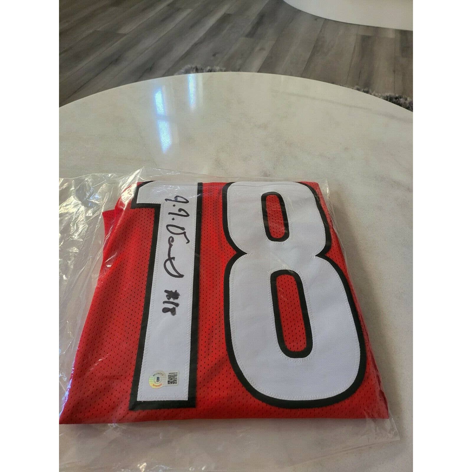 J.T. Daniels Autographed/Signed Jersey Beckett Sticker Georgia Bulldogs JT - TreasuresEvolved