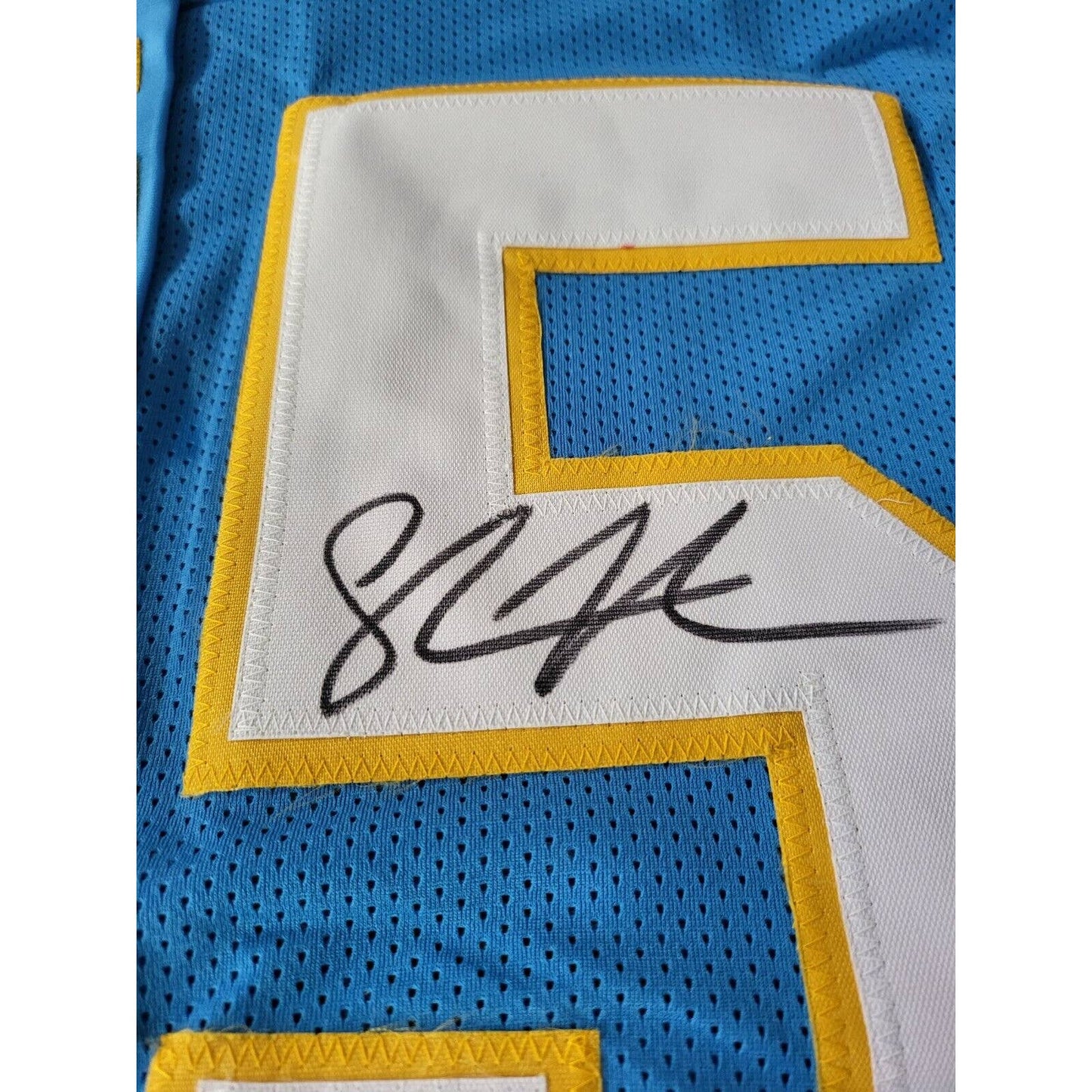 Shawne Merriman Autographed/Signed Jersey COA San Diego Chargers Los Angeles LA - TreasuresEvolved