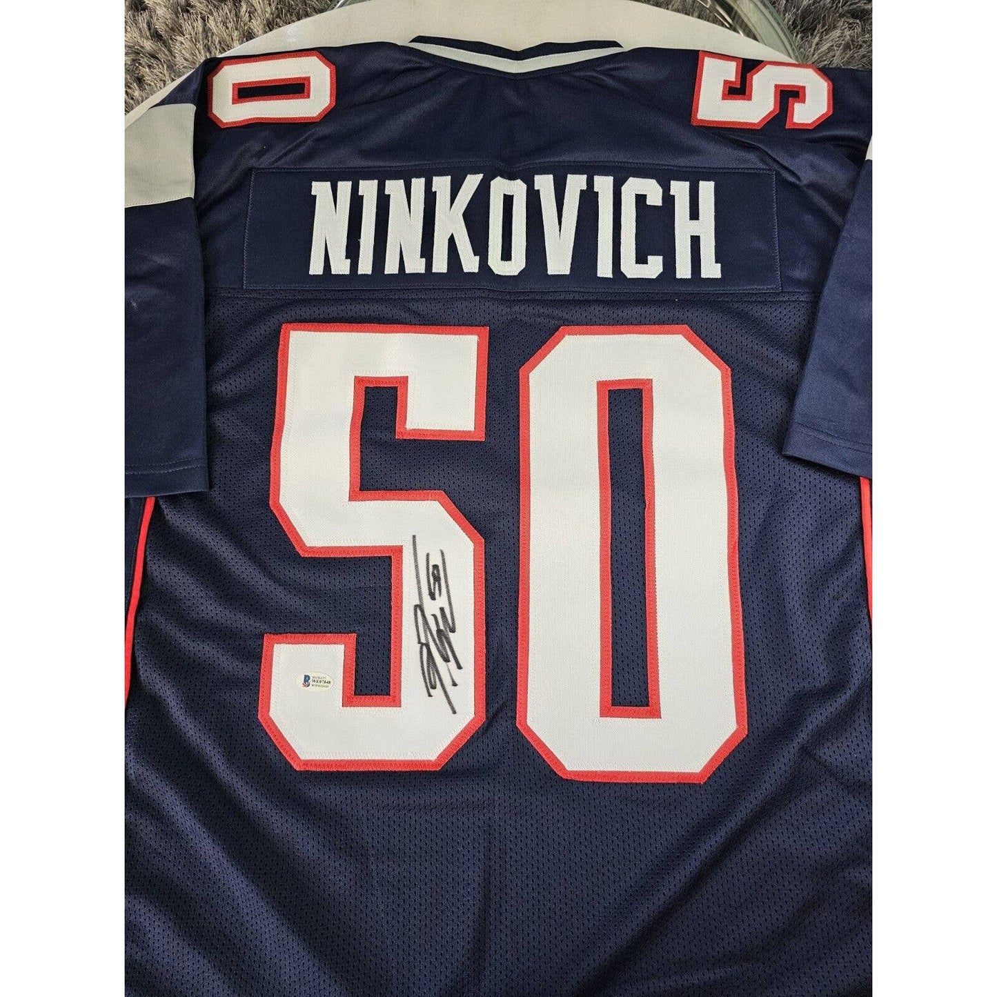 Rob Ninkovich Autographed/Signed Jersey Beckett Sticker New England Patriots - TreasuresEvolved