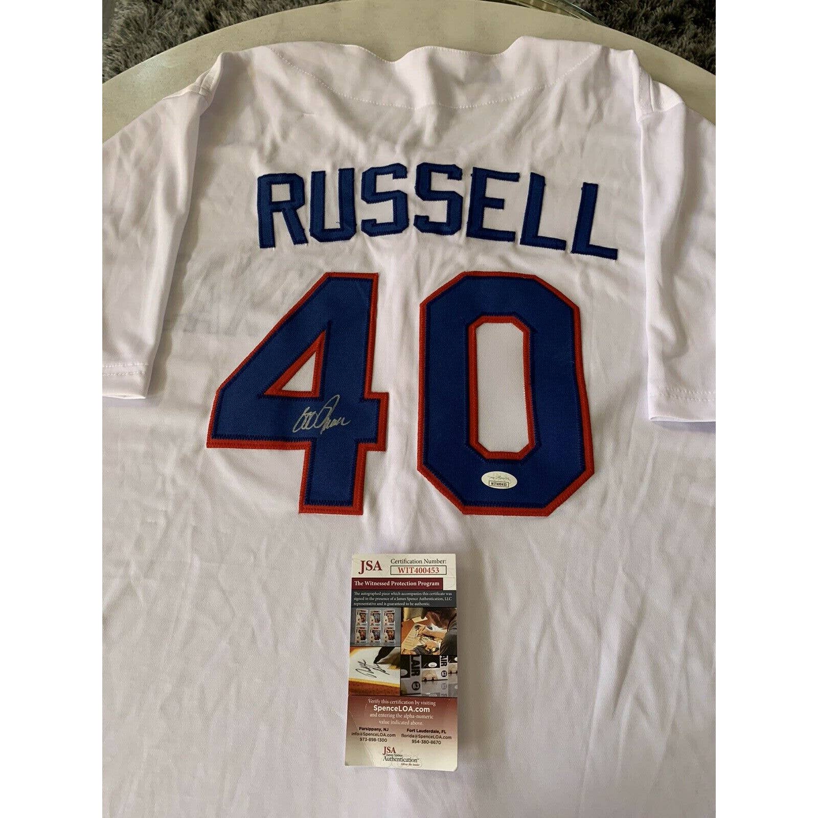 Jeff Russell Autographed/Signed Jersey JSA COA Texas Rangers - TreasuresEvolved