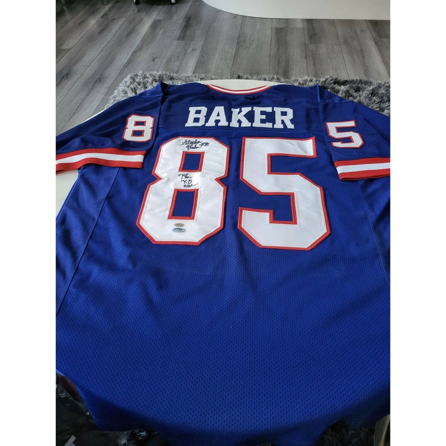 Stephen Baker Autographed/Signed Jersey New York Giants Star TD Maker - TreasuresEvolved