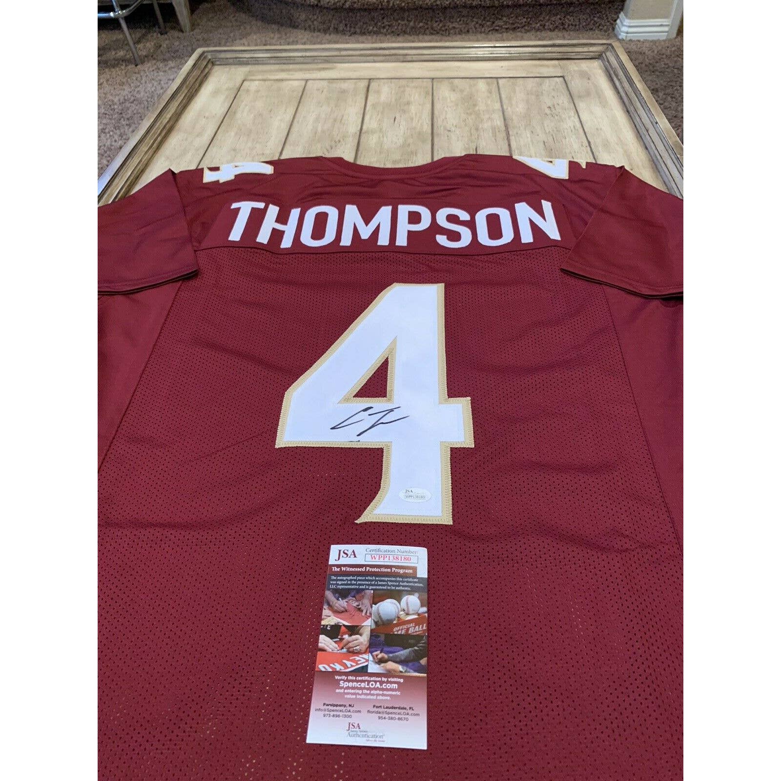 Chris Thompson Autographed/Signed Jersey JSA COA Florida State St Seminoles - TreasuresEvolved