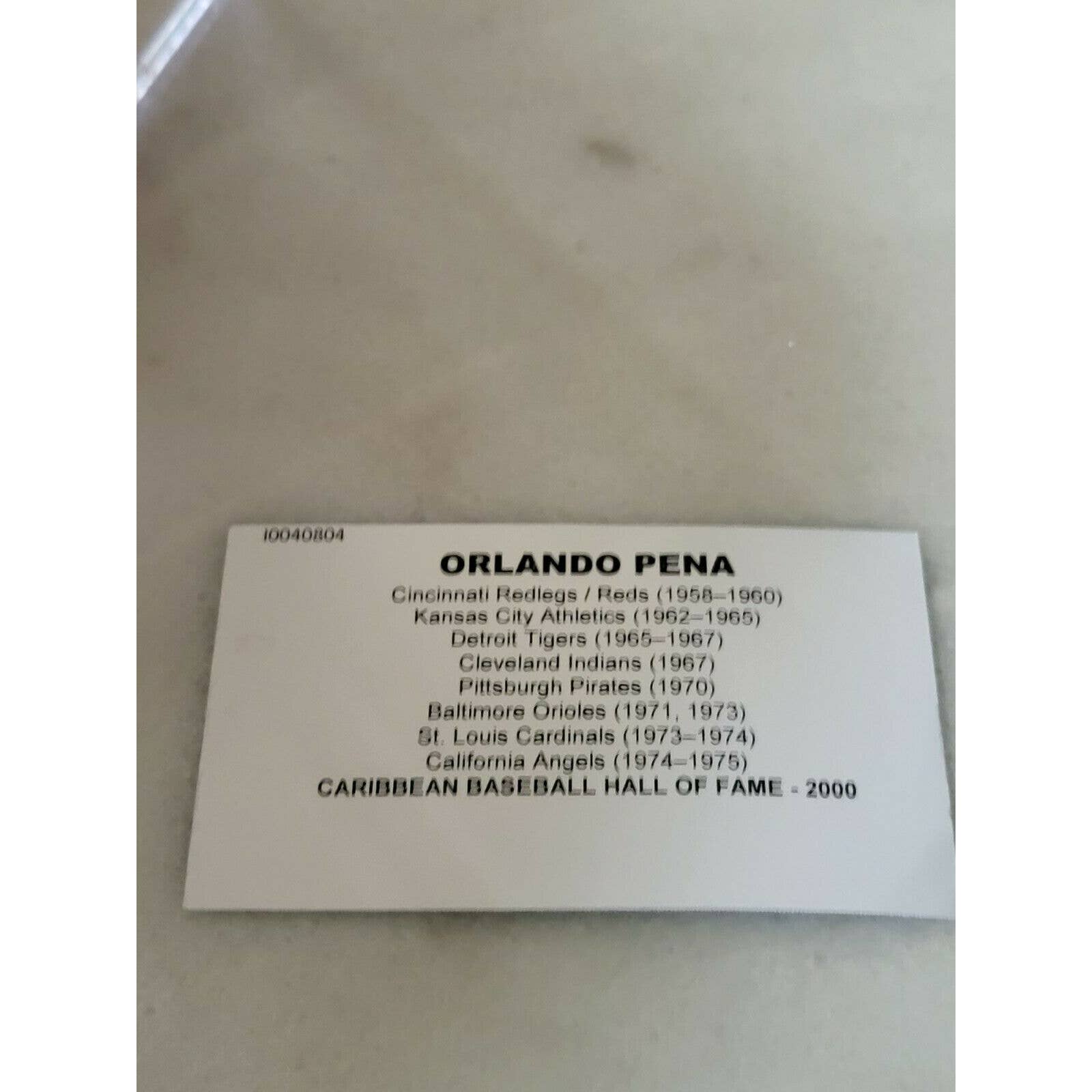 Orlando Pena Autographed/Signed Baseball TRISTAR - TreasuresEvolved