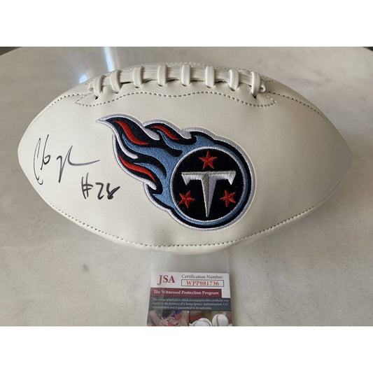 Chris Johnson Autographed/Signed Football JSA COA Tennessee Titans - TreasuresEvolved