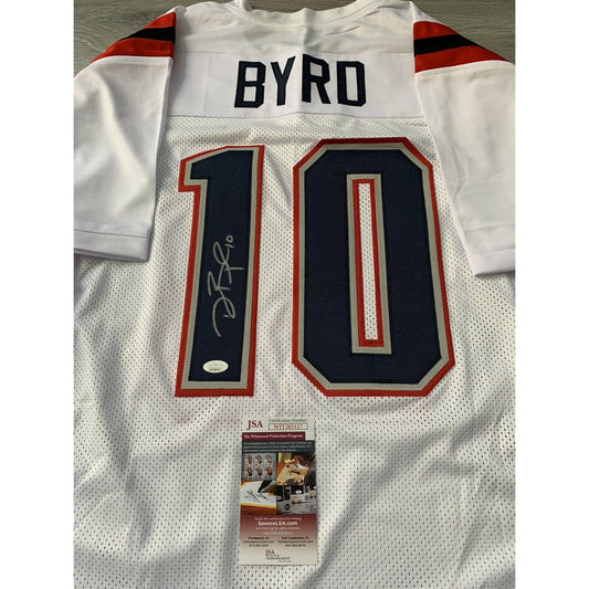 Damiere Byrd Autographed/Signed Jersey JSA COA New England Patriots - TreasuresEvolved