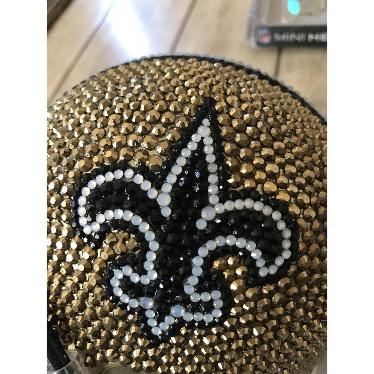 New Orleans Saints Hand Stoned Crystal Min Helmet 1/1 Brand New B - TreasuresEvolved