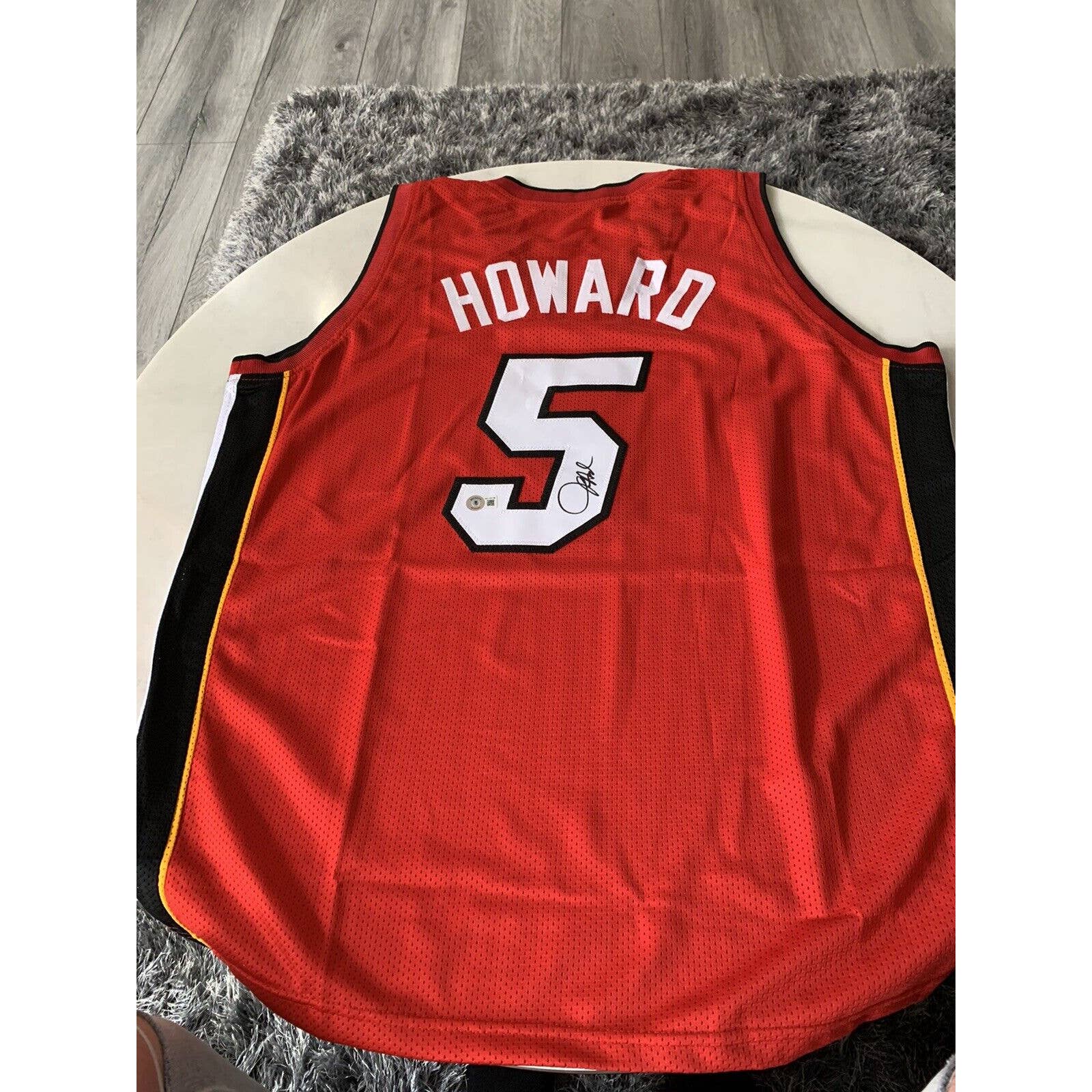 Juwan Howard Autographed/Signed Jersey Beckett Sticker Miami Heat - TreasuresEvolved