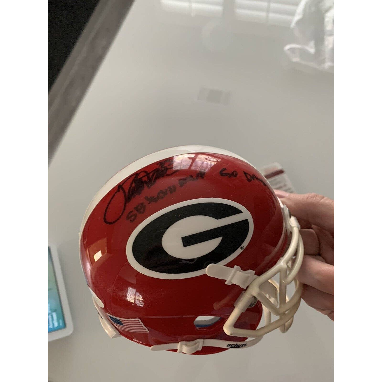 Terrell Davis Autographed/Signed Mini Helmet JSA COA Georgia Bulldogs - TreasuresEvolved