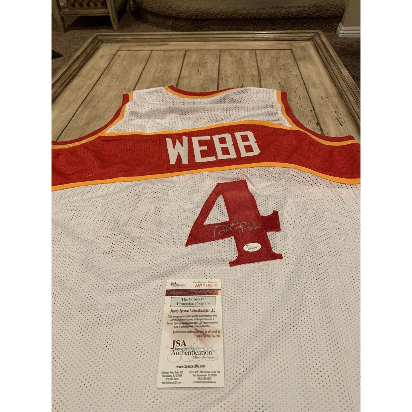 Spud Webb Autographed/Signed Jersey JSA COA Atlanta Hawks - TreasuresEvolved
