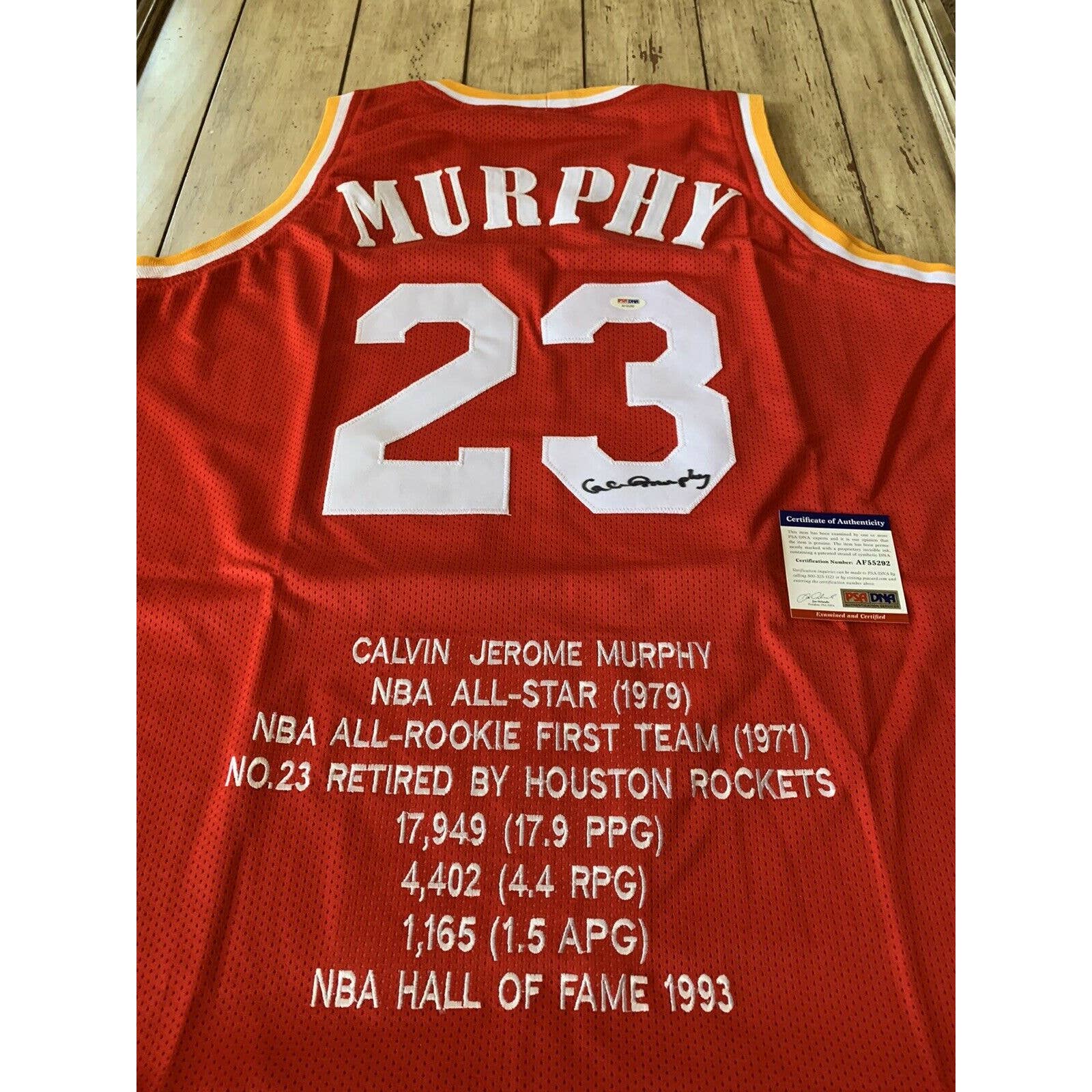 Calvin Murphy Autographed/Signed Jersey PSA/DNA COA Houston Rockets - TreasuresEvolved