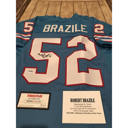 Robert Brazile Autographed/Signed Jersey TRISTAR COA Houston Oilers - TreasuresEvolved