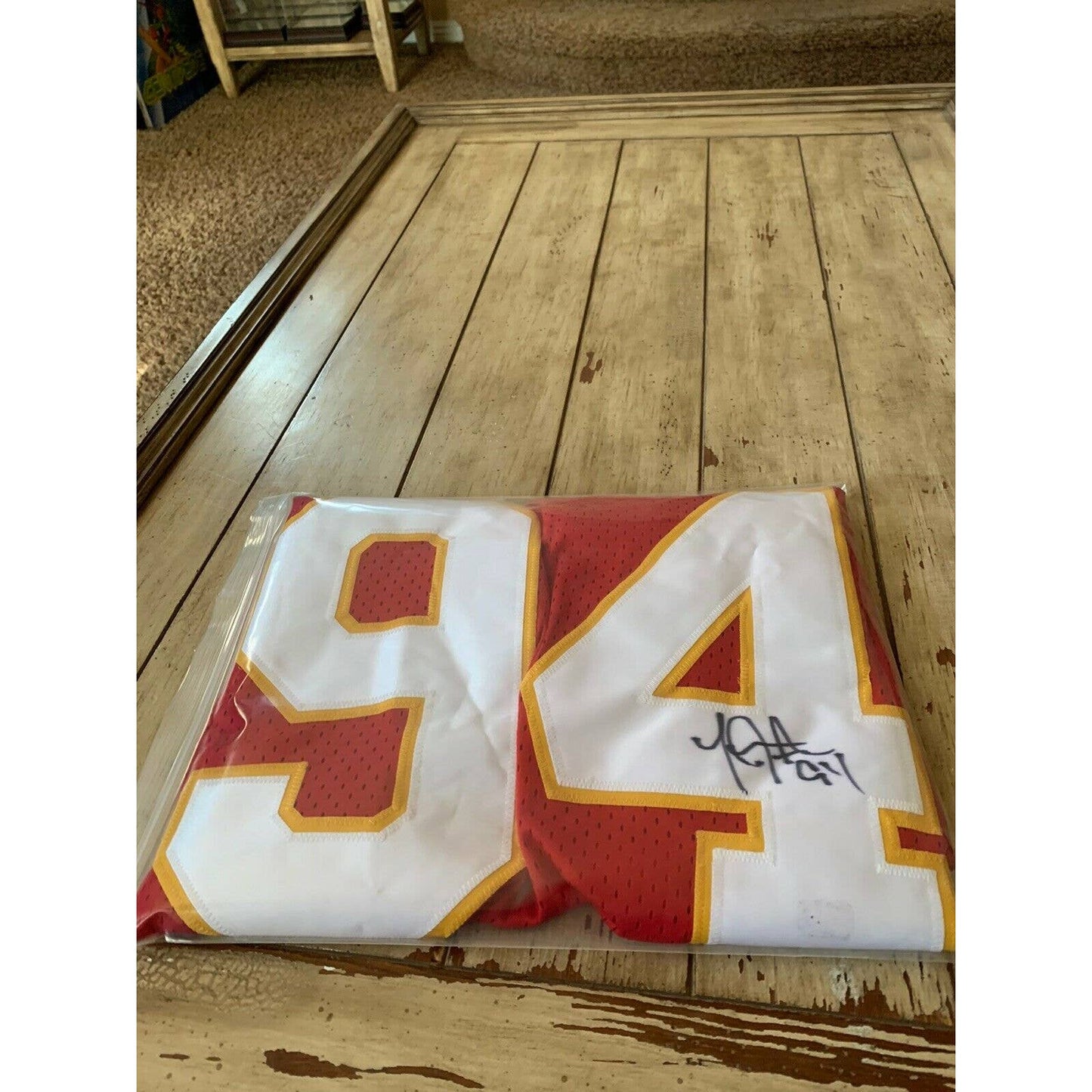 Tyson Jackson Autographed/Signed Jersey COA Kansas City Chiefs Pleas Read - TreasuresEvolved