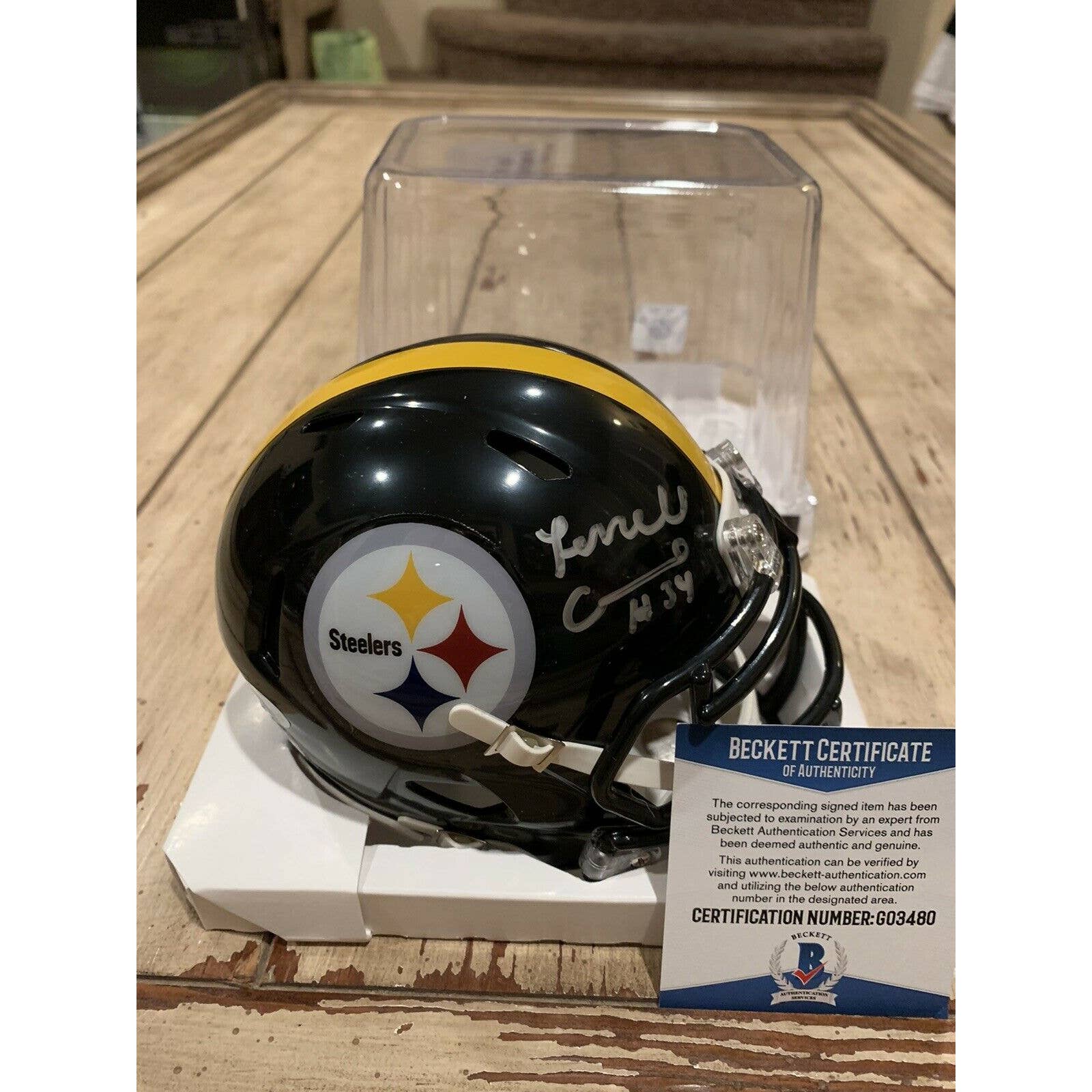 Terrell Edmunds Autographed/Signed Mini Helmet Beckett COA Pittsburgh Steelers B - TreasuresEvolved