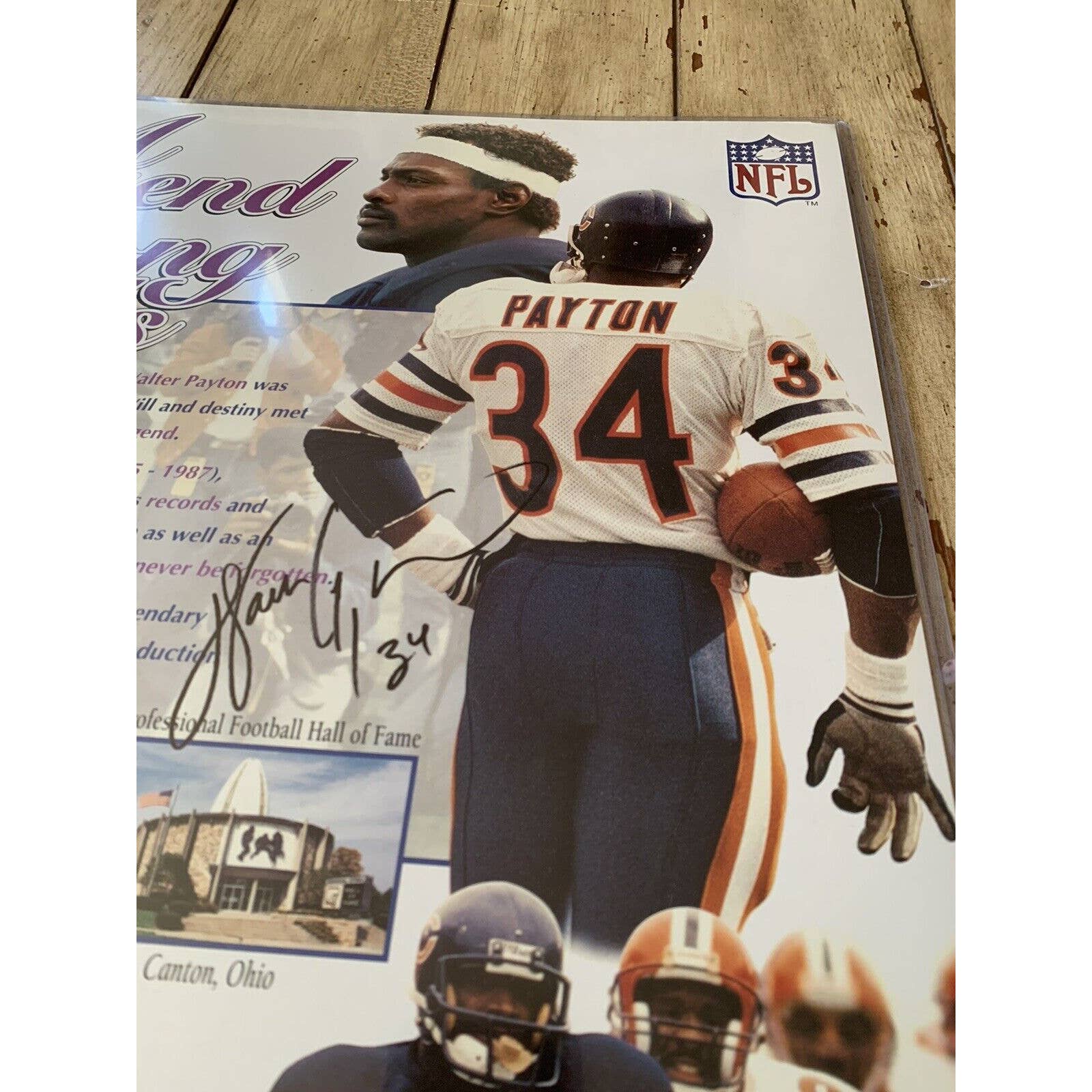 Walter Payton Autographed/Signed 16x20 Photo Chicago Bears HOF - TreasuresEvolved
