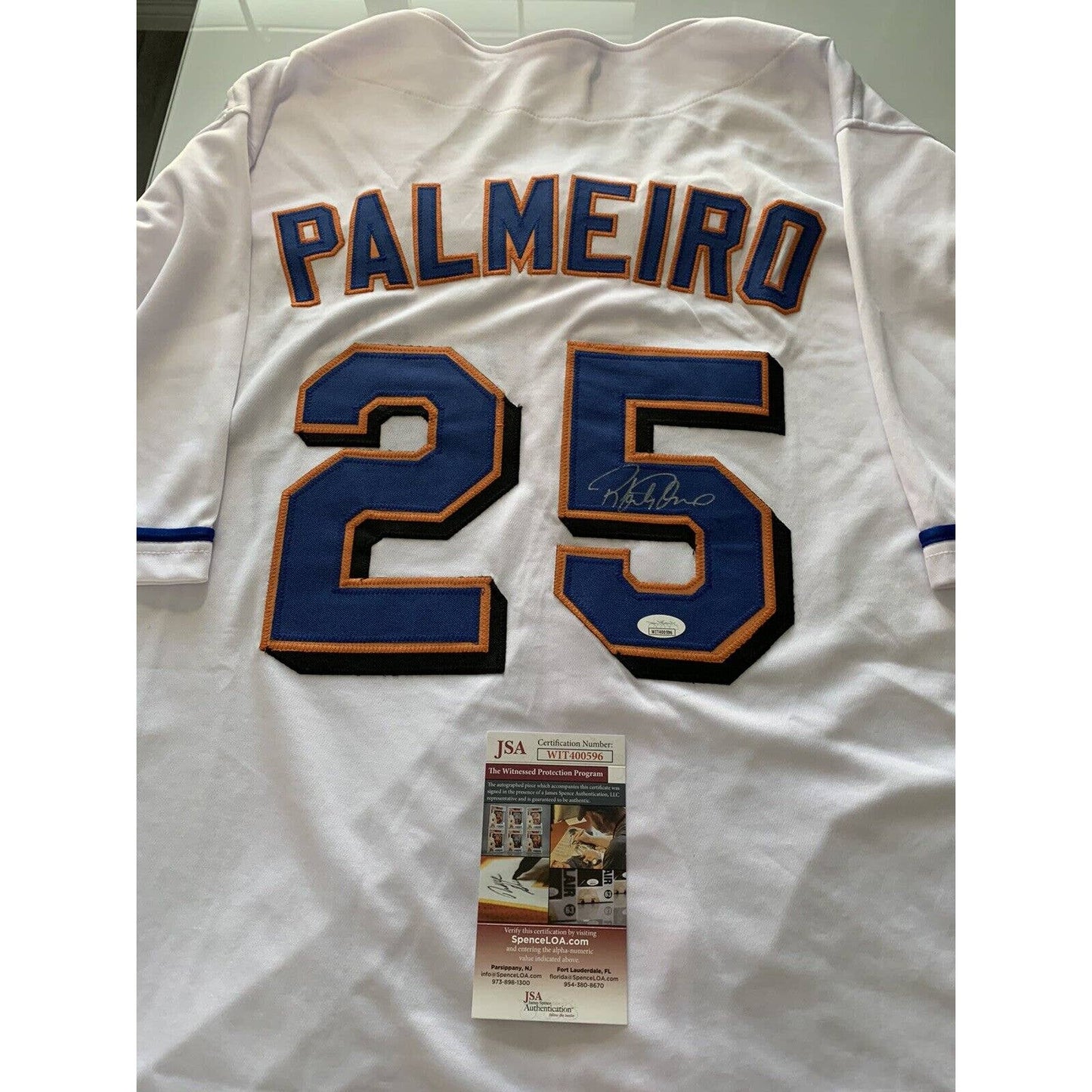 Rafael Palmeiro Autographed/Signed Jersey JSA COA New York Mets NY - TreasuresEvolved
