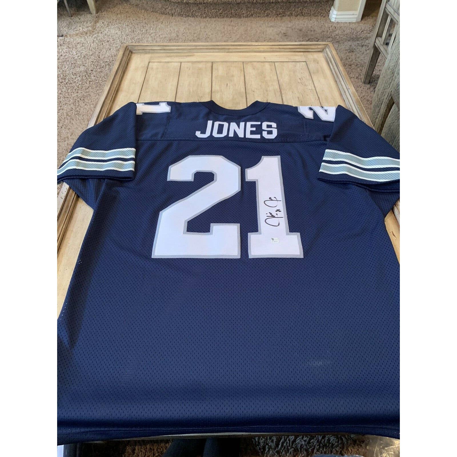 Julius Jones Autographed/Signed Jersey Sticker Dallas Cowboys - TreasuresEvolved