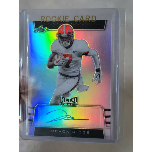 Trevon Diggs 2020 Leaf Metal Draft Silver Auto #BA-TD1 , Alabama Dallas cowboys - TreasuresEvolved