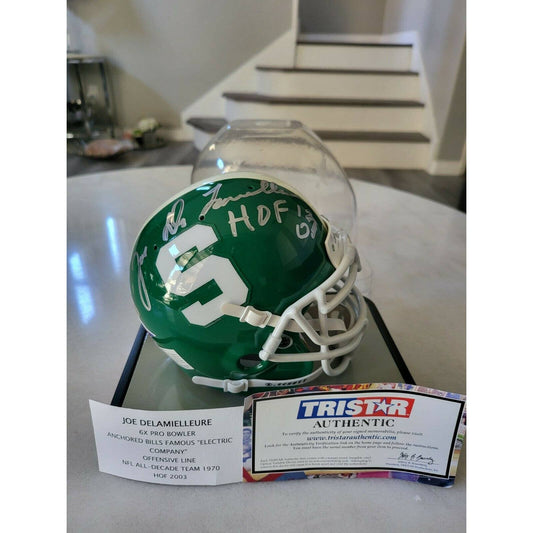 Joe Delamielleure Autographed/Signed Mini Helmet TRISTAR COA Michigan State St A - TreasuresEvolved