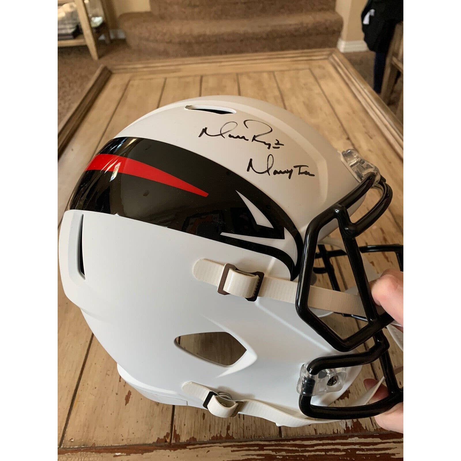 Matt Ryan Autographed/Signed Full Size Helmet Fanatics Atlanta Falcons Ice AMP - TreasuresEvolved