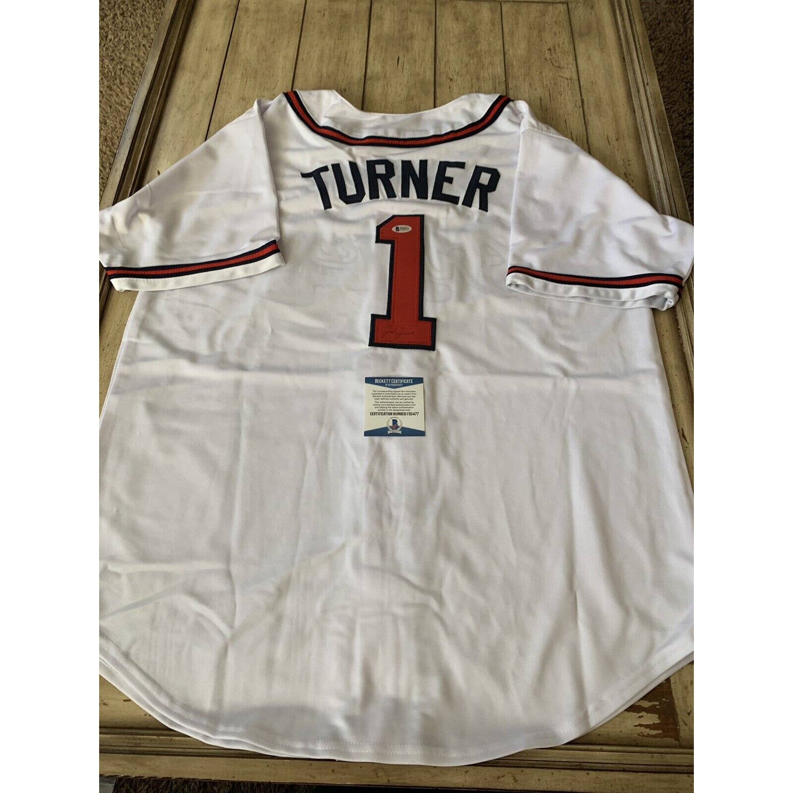 Ted Turner Autographed/Signed Jersey Beckett COA Atlanta Braves - TreasuresEvolved