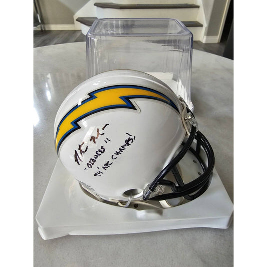 Natrone Means Autographed/Signed Mini Helmet San Diego Chargers LA A - TreasuresEvolved