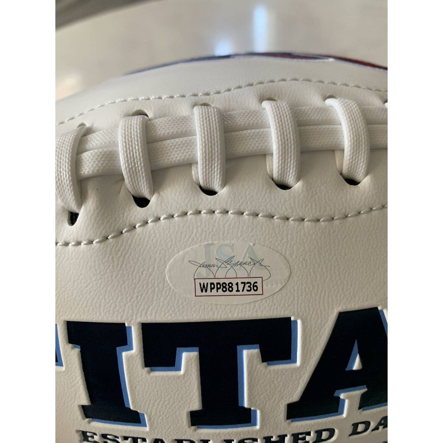 Chris Johnson Autographed/Signed Football JSA COA Tennessee Titans - TreasuresEvolved