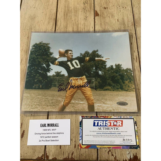 Earl Morrall Autographed/Signed 8x10 Photo TRISTAR Pittsburgh Steelers HOF - TreasuresEvolved