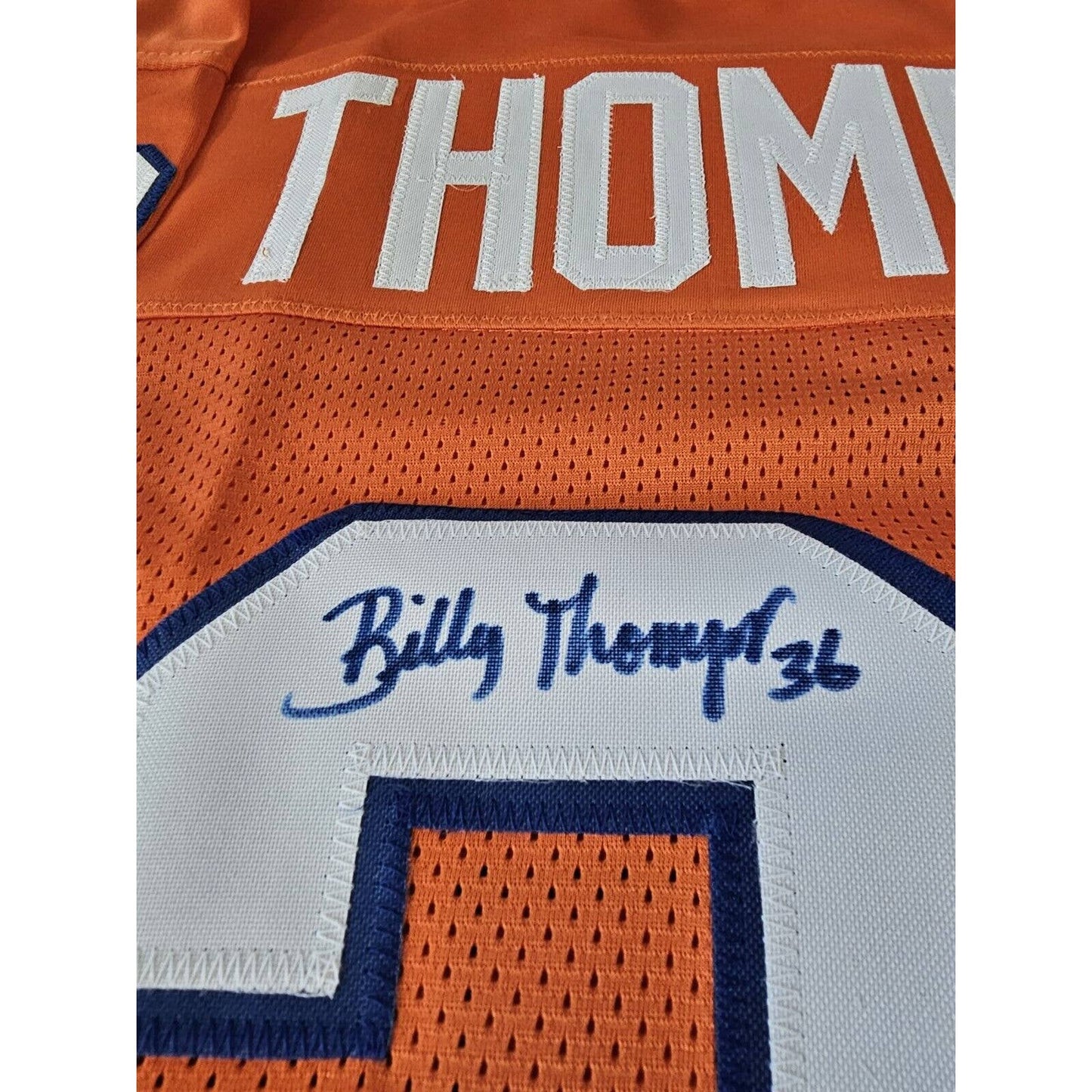 Billy Thompson Autographed/Signed Jersey Beckett Sticker Denver Broncos - TreasuresEvolved