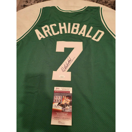 Nate Archibald Autographed/Signed Jersey JSA COA Boston Celtics Tiny Nate - TreasuresEvolved