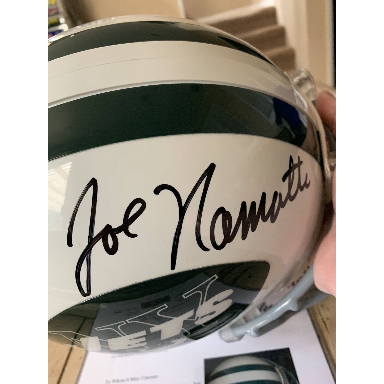 Joe Namath Autographed/Signed Authentic Full Size Helmet New York Jets NY - TreasuresEvolved