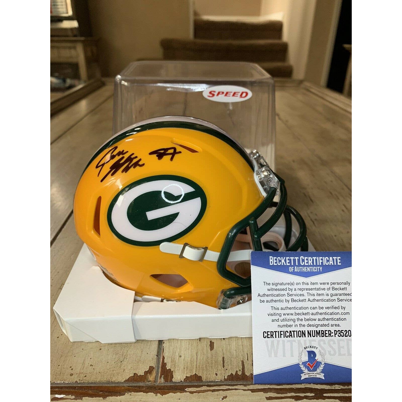 Jace Sternberger Autographed/Signed Mini Helmet Beckett COA Green Bay Packers C - TreasuresEvolved