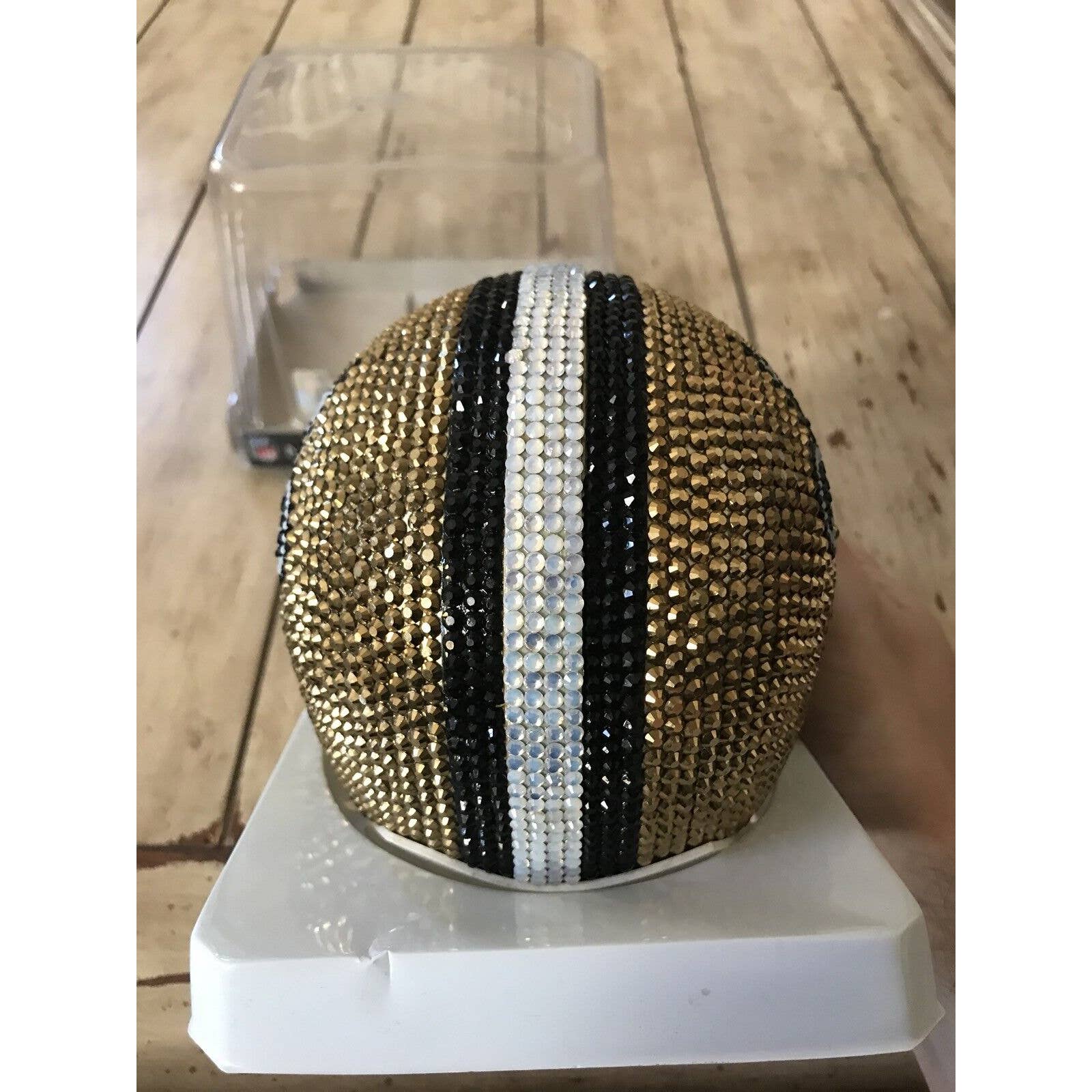 New Orleans Saints Hand Stoned Crystal Min Helmet 1/1 Brand New B - TreasuresEvolved