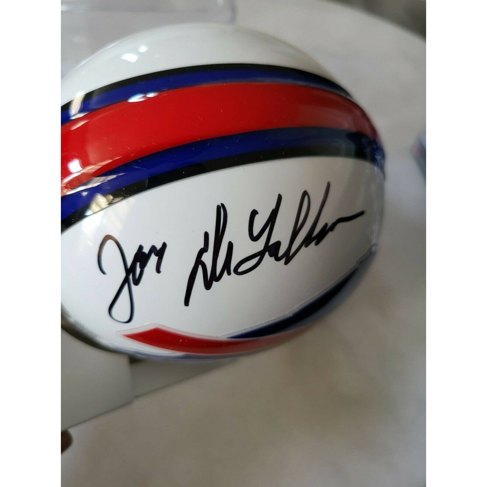 Joe Delamielleure Autographed Mini Helmet Beckett Sticker Signed Buffalo Bills - TreasuresEvolved