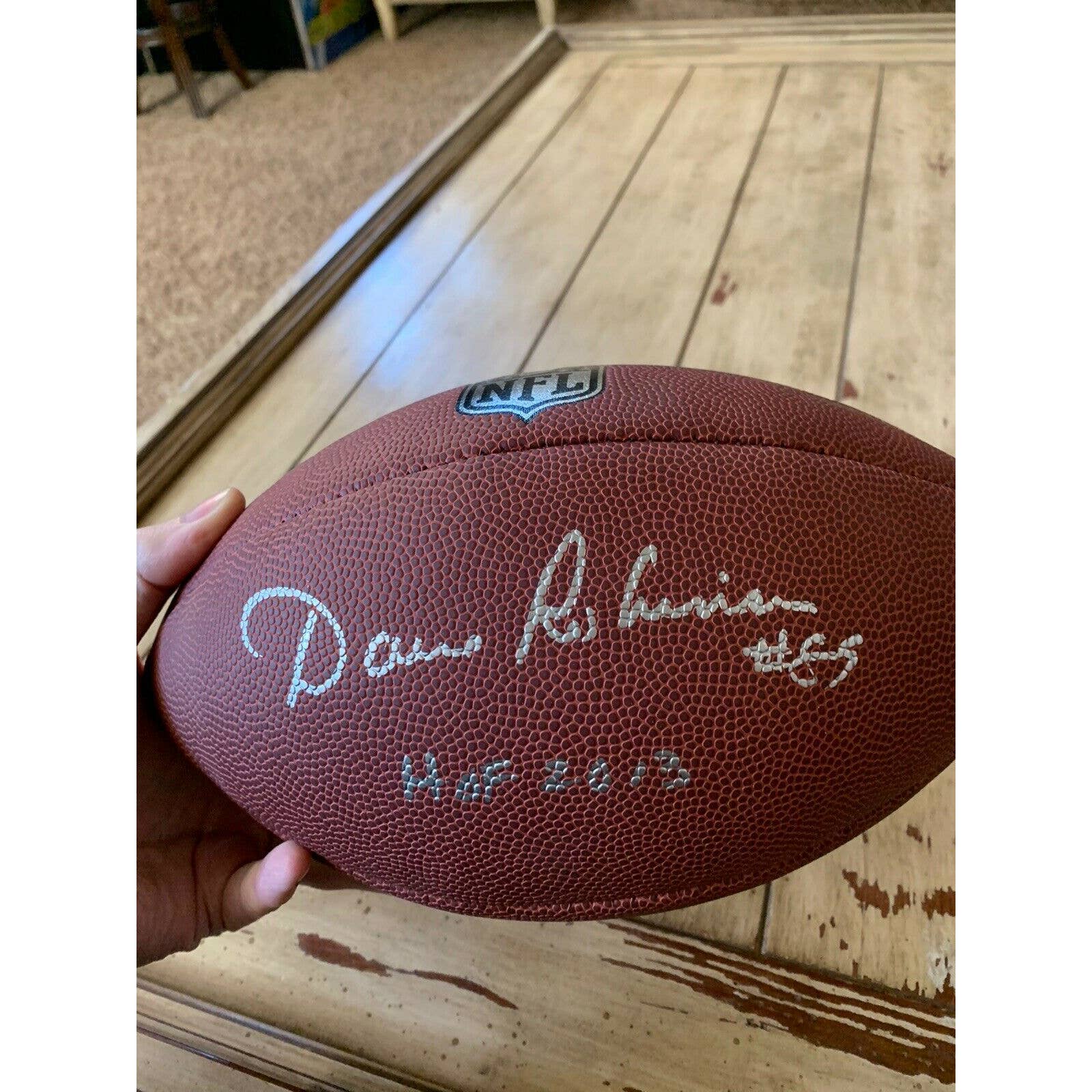 Dave Robinson Autographed/Signed Football Schwartz COA Green Bay Packers - TreasuresEvolved