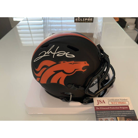 Clinton Portis Autographed Mini Helmet JSA COA Signed Denver Broncos Eclipse B - TreasuresEvolved