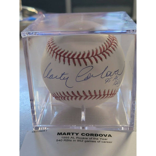 Marty Cordova Autographed/Signed Baseball TRISTAR 95 AL ROY - TreasuresEvolved