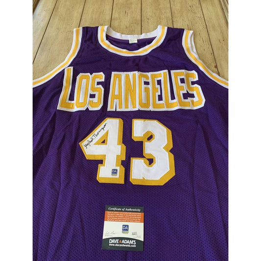 Mychal Thompson Autographed/Signed Jersey COA Los Angeles Lakers LA - TreasuresEvolved