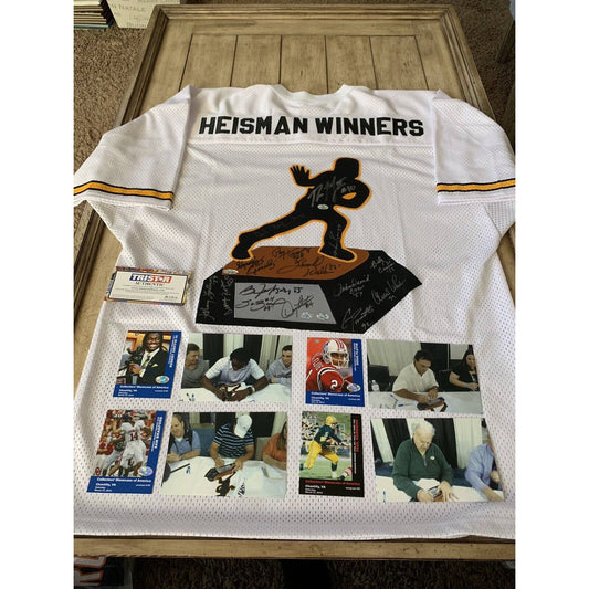 Heisman Winners Autographed/Signed Jersey 15 Multi Signed Bo Jackson 1/1 - TreasuresEvolved