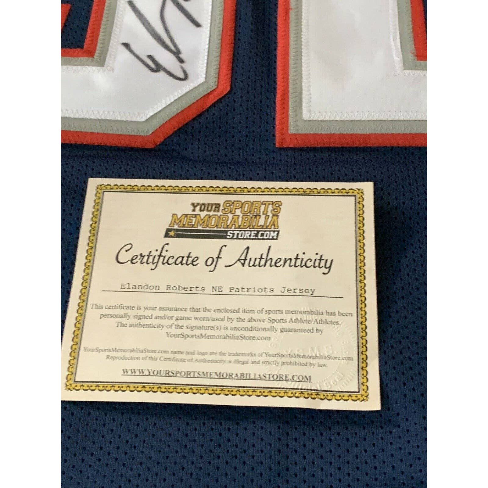 Elandon Roberts Autographed/Signed Jersey COA New England Patriots - TreasuresEvolved