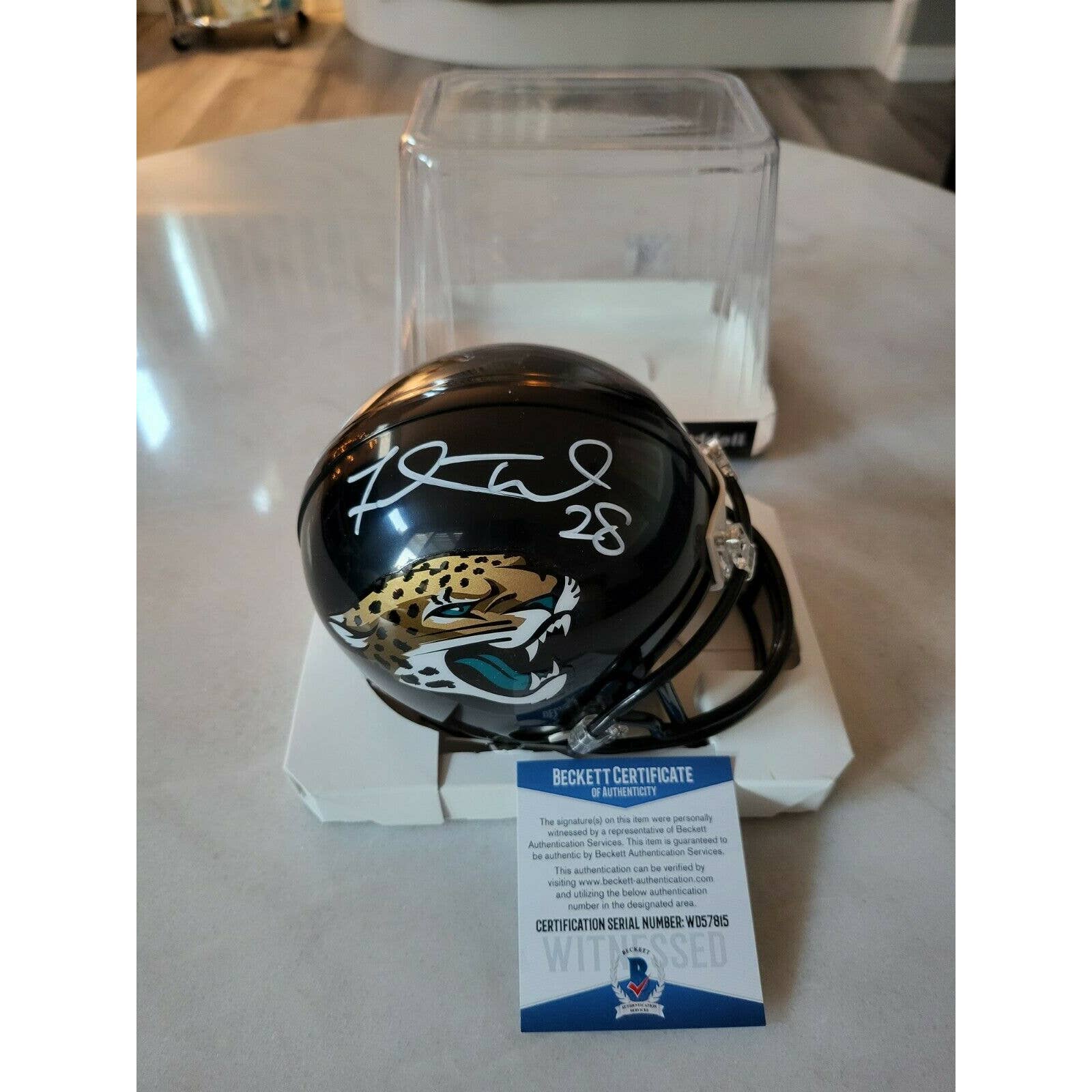 Fred Taylor Autographed/Signed Mini Helmet Beckett COA Jacksonville Jaguars C - TreasuresEvolved