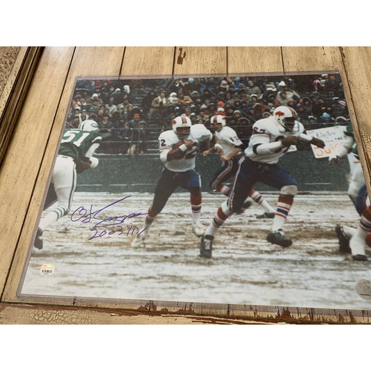 O.J. Simpson Autographed/Signed 16x20 Photo Buffalo Bills HOF OJ USC - TreasuresEvolved