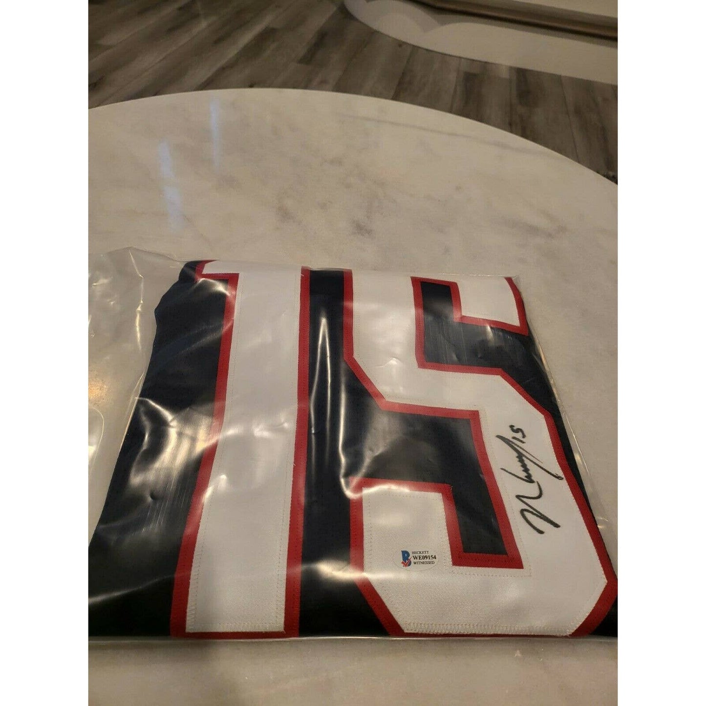 N'Keal Harry Autographed/Signed Jersey Beckett Sticker New England Patriots - TreasuresEvolved