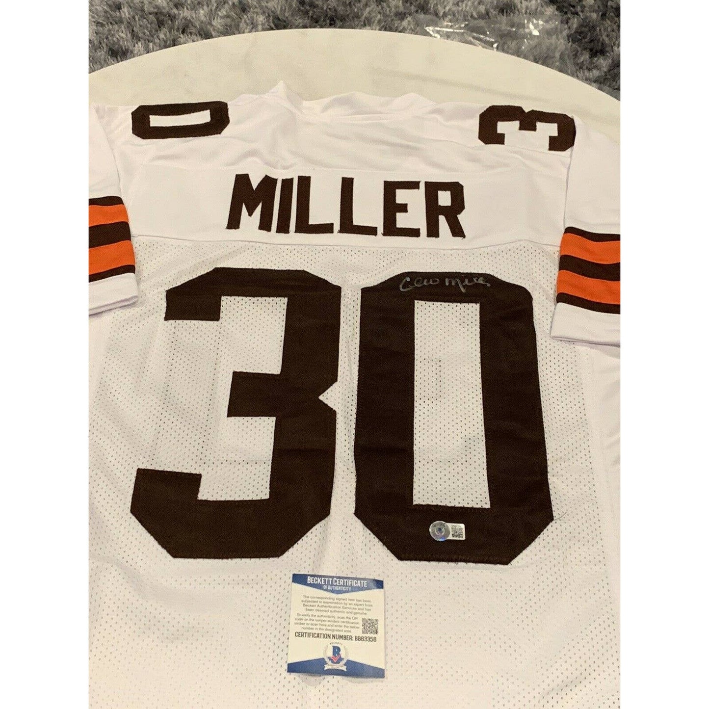 Cleo Miller Autographed/Signed Jersey Beckett COA Cleveland Browns - TreasuresEvolved