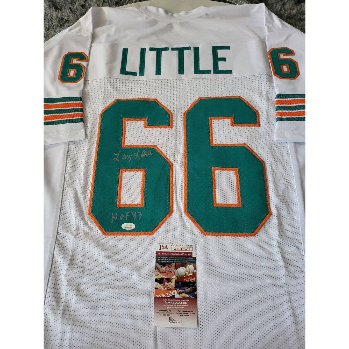 Larry Little Autographed/Signed Jersey Miami Dolphins 17-0 HOF - TreasuresEvolved