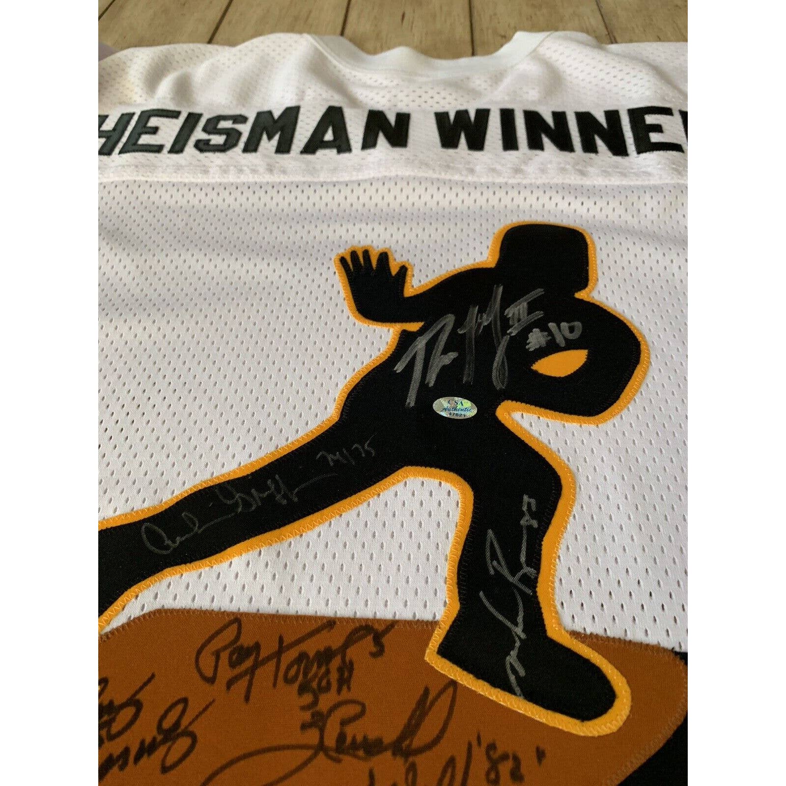 Heisman Winners Autographed/Signed Jersey 15 Multi Signed Bo Jackson 1/1 - TreasuresEvolved